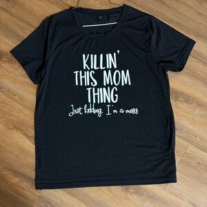 SHEIN Black Crew Neck Tee